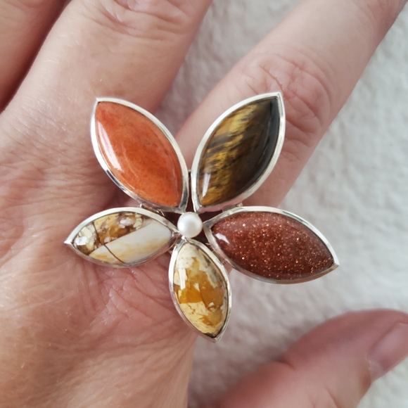 Sterling Multi Stone Ring - Picture 3 of 4